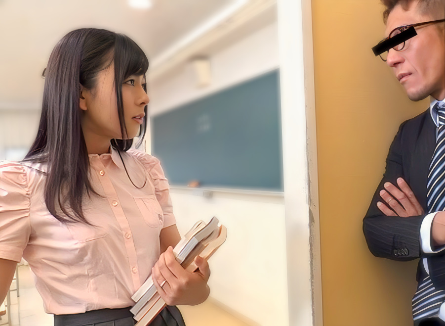 【不倫する女教師】「まだ結婚３年目なのに...」スレンダーエロ美乳な女教師が校内で中年男と浮気セックス！