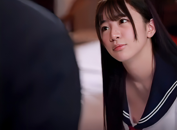 【女子校生】「ブラ着けないとみんな胸を見てくるのよね♡」教員を誘惑しようとするスレンダー制服エロ美少女■東雲みれい