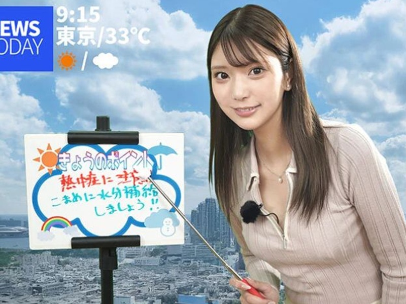 【リモバイ】「今日の…お天気…アァッ！」エロいミニスカのキャスターが電マ付けて原稿を読みますが…倉木華