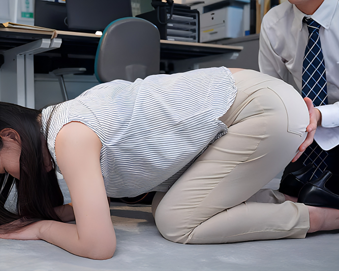 【家政婦の失態】「許して欲しかったら土下座しろよｗ」エロ巨尻で男を誘惑する美人お姉さんがデカ尻強調させられて…