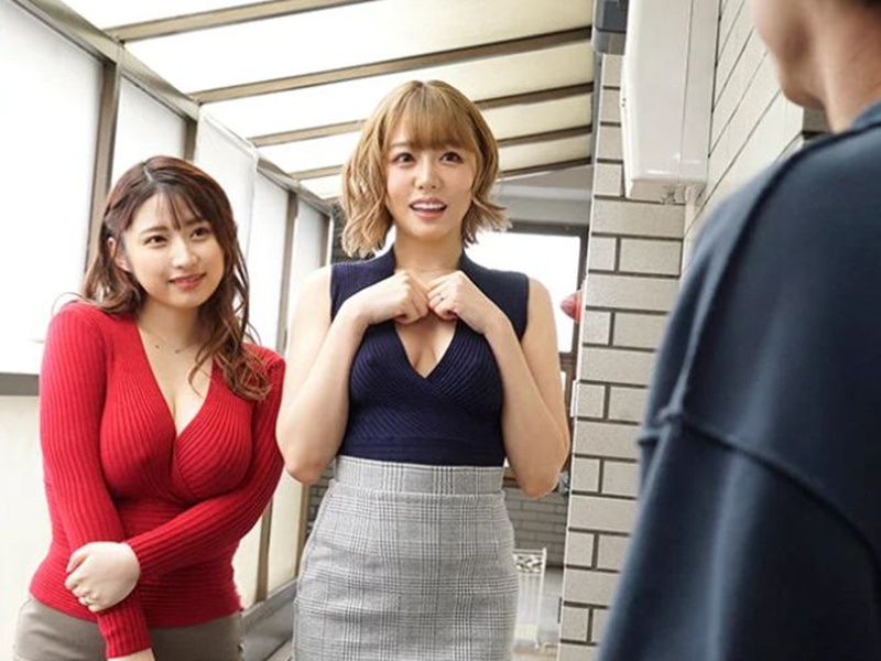 【巨乳妻】「ウチらと遊ばない…？」エロ巨乳なギャル風美人主婦が若い男を連れ込みスケベな痴女プレイを楽しんじゃう！